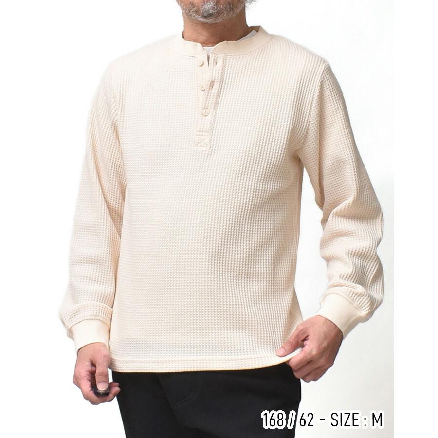 00sRRL サーマル アイボリー XLサイズ ヘンリーネックTシャツ アメカジ Branchworks（ブランチワークス） サーマル ヘンリーネック 半袖 厚手