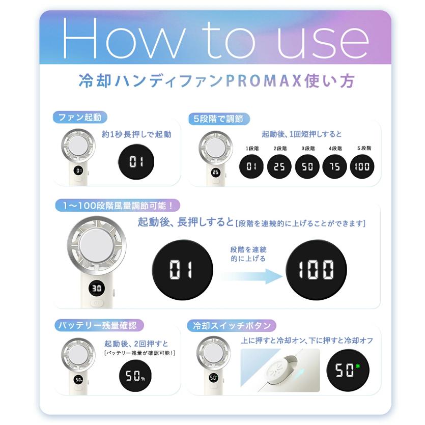 シシベラ2026新冷却ハンディファン PROMAX☆ ハンディファン 冷却