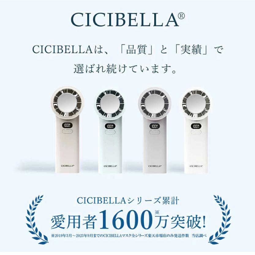 シシベラ ディスプレイ付きコンパクト冷却ハンディファン 携帯扇風機