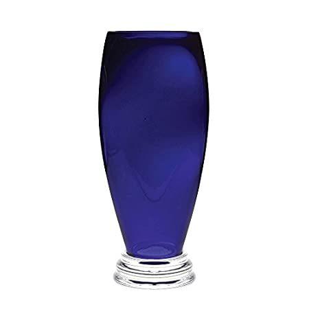 海外輸入品のことならジュノプロにお任せあれ！Barski &#x2013; ハンドメイドガラス &#x2013; 足付き円形花瓶 &#x2013; コバルト &#x2013; 高さ10インチ(高さ10インチ) ヨーロッパ製