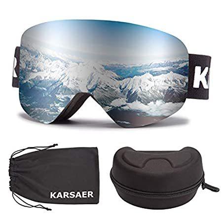 すぐったレディース福袋 100%UV保護 スノースポーツ ユース レディース メンズ OTG スキーゴーグル Karsaer 防塵 マグネットレンズ 曇り止め 傷防止 ゴーグル、サングラス