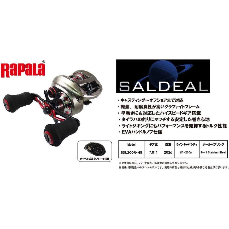 ラパラ(Rapala) タイラバ ベイトリール ソルディール 200R 7.0:1 202ｇ #1-200m 右ハンドル オフショア キャス 200m Rapala タイラバ ベイトリール ソルディール 200R 202ｇ #1 右ハンドル オフショア キャス