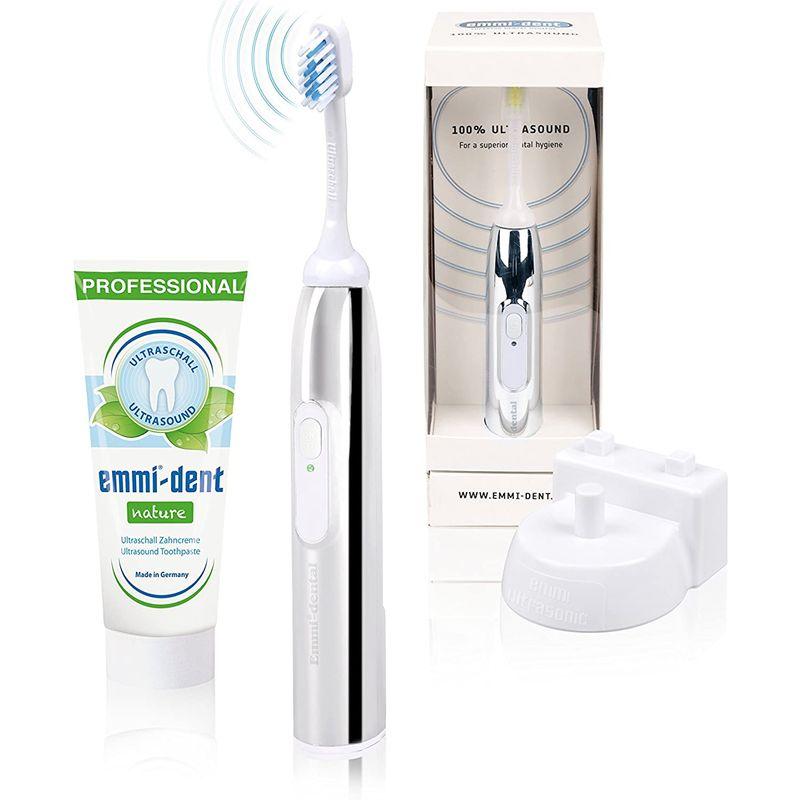 「送料無料・年末感謝」 エミデント 超音波電動ハブラシ スターターセット シルバー 【3094530646】(16110円)