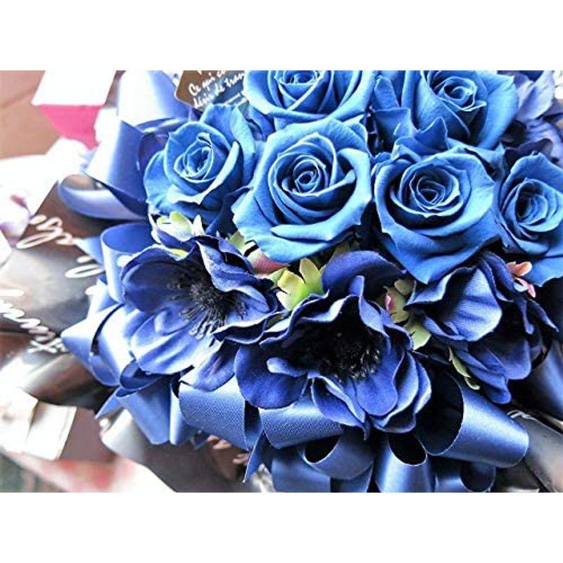 楽屋見舞い 男性アーティズト 青バラ 花束風 プリザーブドフラワー入りギフト ケース付き 青バラいっぱい プリザーブドフラワー プレゼント・ 男性アーティズト 青バラ 花束風 プリザーブドフラワー入りギフト ケース付き 青バラいっぱい プリザーブドフラワー プレゼント 　