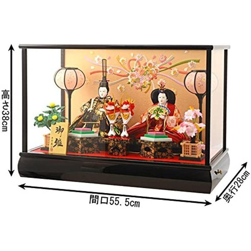 【初期/レア】 雛人形 ケース飾り 親王飾り 平安義正 被せ ケース 黒塗 h273-sm-27-3-4 【BCD1056740554】(37486円)