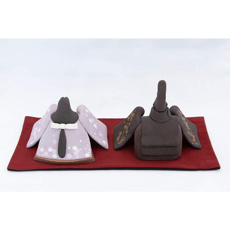 ひな人形 陶雛 澤りか作 (女雛 藤、男雛 黒) お雛様 コンパクト 水洗い可 桐箱入り 陶雛 澤りか作 女雛 藤 男雛 黒 お雛様 コンパクト 水洗い可 桐箱入り