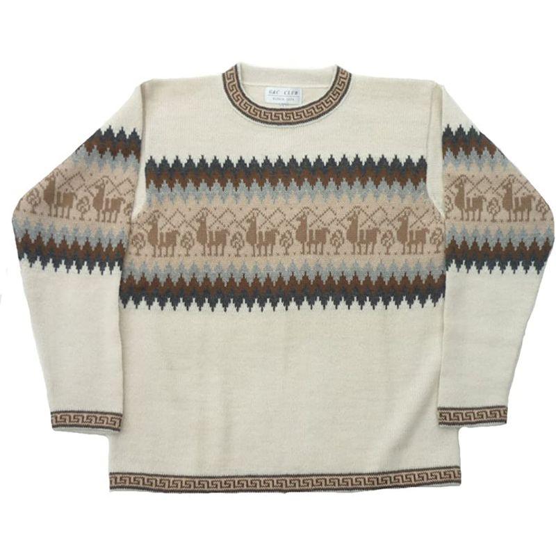 最安値❕ エルグスト アルパカ１００％ セーター 男性 丸首 アルパカ柄 インカ ALC-071B XL 【2600949715】(13542円)