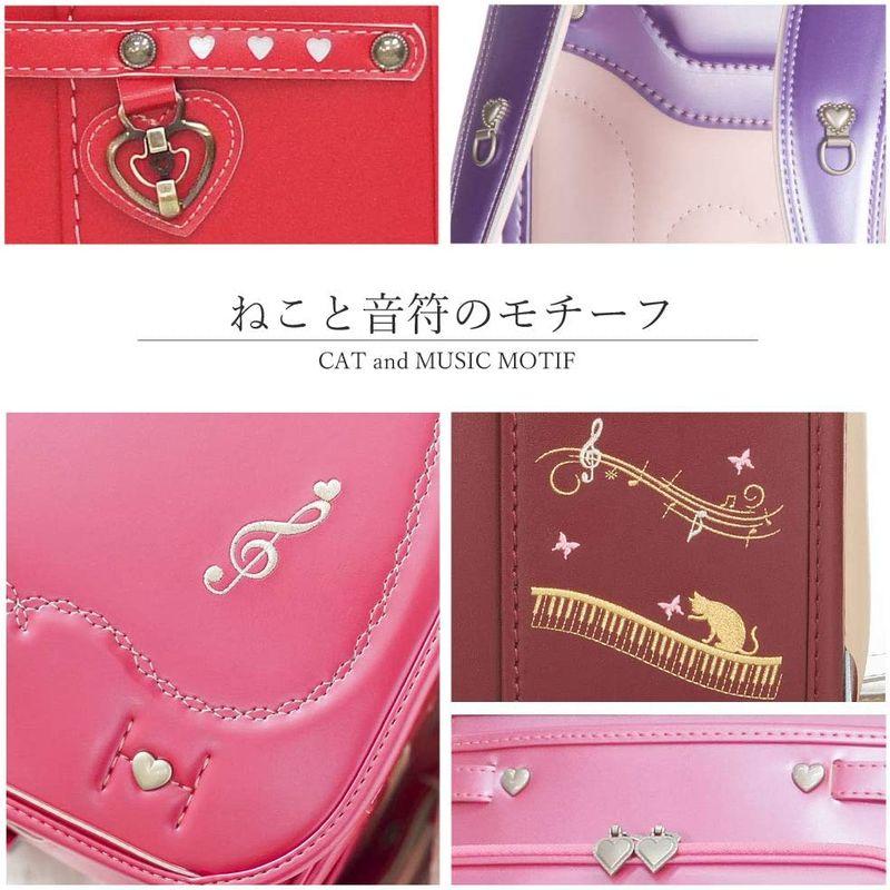【新品 未使用 日本製】 女の子 メロディキャットモデル ラヴニールランドセル フィットちゃんランドセル 猫 ネコ 音符 キャット ピアノ A4フラットファイル収納サ 【TMF9814978469】(34817円)