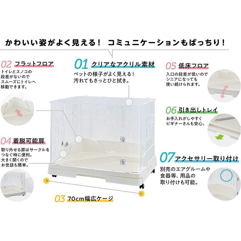 ジェックス スマートルームクリア うさぎ用アクリル製ケージ 段差が低い 観音開きタイプ 引き出し・トイレ付き ホワイト スマートルームクリア うさぎ用アクリル製ケージ 段差が低い 観音開きタイプ 引き出し トイレ付き ホワイト