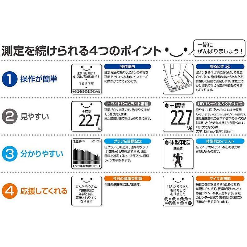 タニタ 体重 体組成計 バックライト 日本製 ホワイト BC-810 WH フルドット液晶の表示画面採用/顔イラストや応援メッセージ表示 体重 体組成計 バックライト 日本製 ホワイト BC WH フルドット液晶の表示画面採用/顔イラストや応援メッセージ表示 サイズ