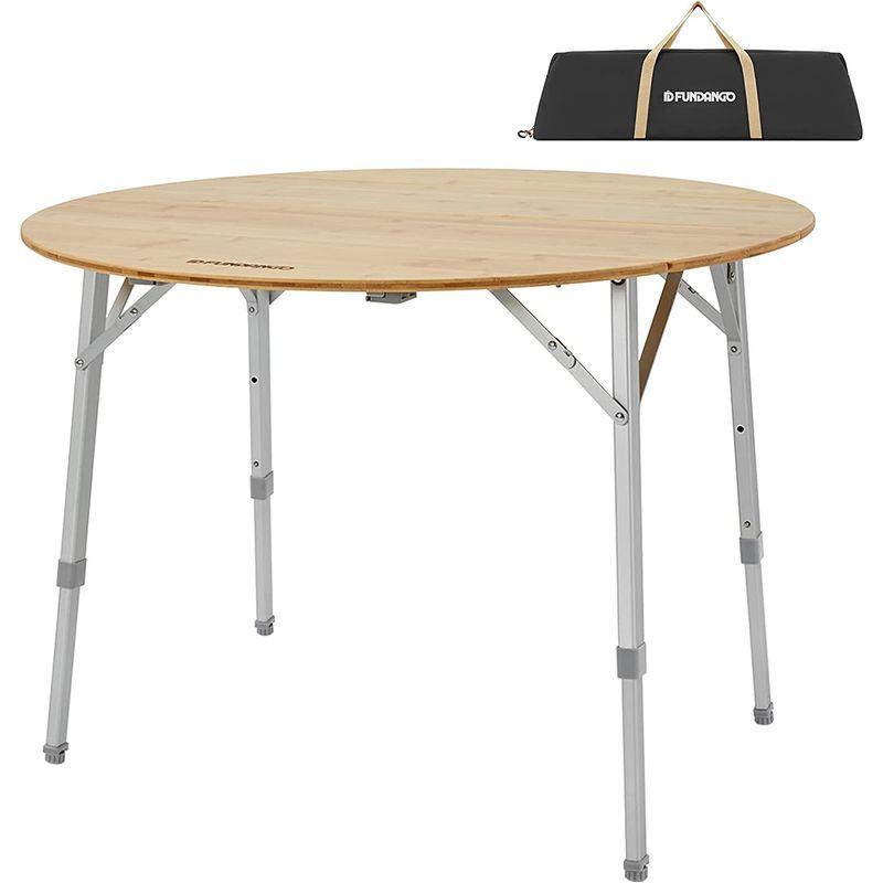 FUNDANGO アウトドアテーブル 耐荷重約80kg サークルテーブル 90cm 3-4人用 キャンプ 丸テーブル 折りたたみ 高さ調整4 約 アウトドアテーブル 耐荷重約80kg サークルテーブル 90cm 4人用 キャンプ 丸テーブル 折りたたみ 高さ調整4
