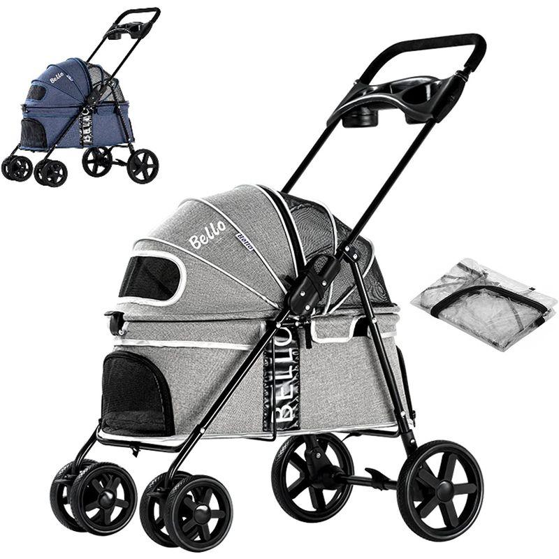 大阪熊 ペットカート ペットキャリー ペットバギー いぬ用 バギー 折りたたみ式 レインカバー付き多頭 中小型犬 中型犬バギー 猫用 前輪3 ペットカート ペットキャリー ペットバギー いぬ用 バギー 折りたたみ式 レインカバー付き多頭 中小型犬 中型犬バギー 猫用 前輪3 　 小回りがきくので サイズ