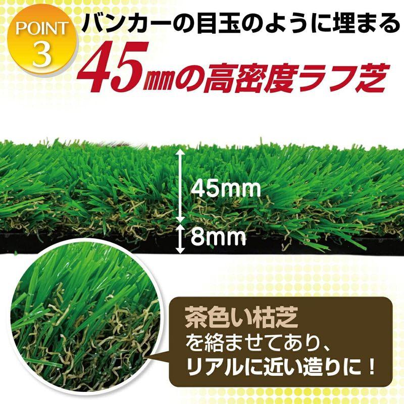 GolfStyle ゴルフマット 45mm ラフ芝 ゴルフ 練習 マット 120×120cm アイアン ショット アプローチ 練習用 Rou ゴルフマット 45mm ラフ芝 ゴルフ 練習 マット 120×120cm アイアン ショット アプローチ 練習用 Rou 　