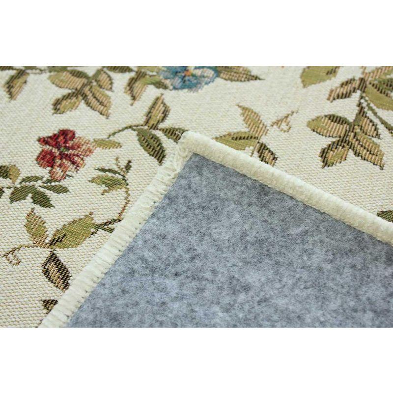 サヤンサヤン 花柄 ラグマット アルダ 200x250 3畳 パステルブルー ゴブラン織 花柄 ラグマット アルダ 200x250 3畳 パステルブルー ゴブラン織 約
