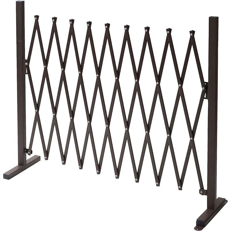 期間セール ！ 山善 アルミアコーディオンフェンス 最大幅250cm KT-25Y MBR 【1783888973】(9289円)