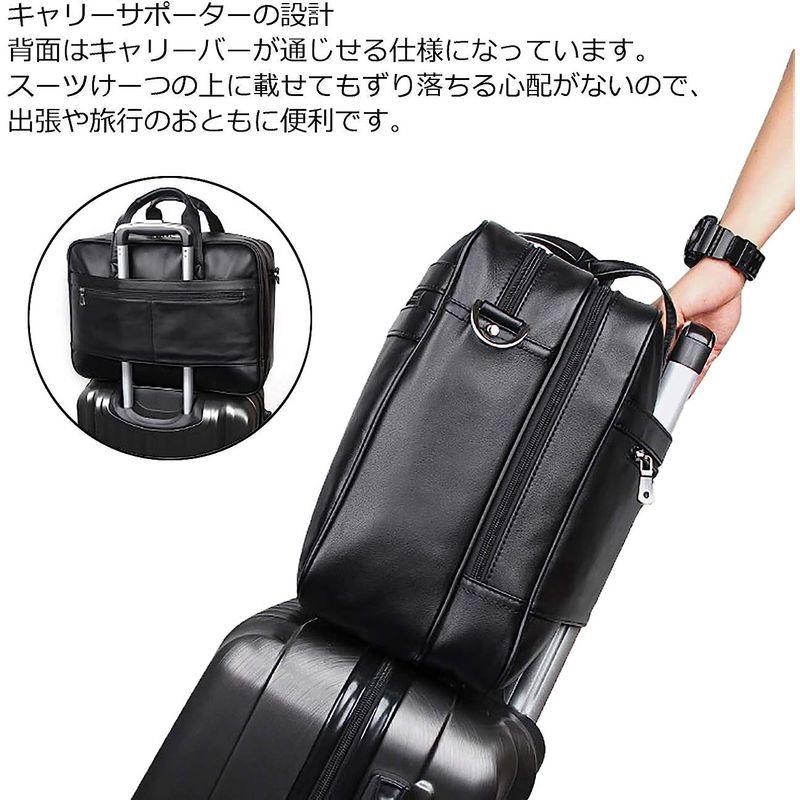 Ariga ビジネスバッグ メンズ 本革 牛革 2way A4対応 自立 大容量 ブリーフケース レザー 通勤 出張 就活 ブラック 牛革 本革 レザー ビジネスバッグ メンズ 2way A4対応 自立 大容量 ブリーフケース 通勤 出張 就活 ブラック サイズ