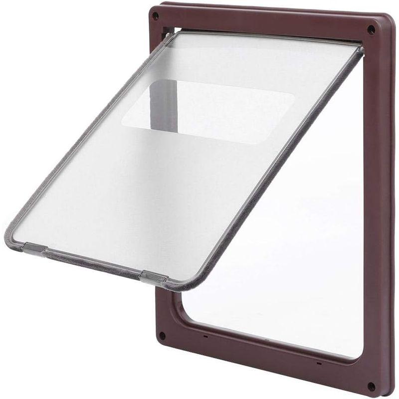 猫用 キャットドア ペット用ドア 犬ドア 犬猫用ドア 室内用 4つ回転方式 透明扉 冷暖房対策 設置簡単 丈夫 耐久性(ブラウン) 4つ回転方式 キャットドア ペット用ドア 犬ドア 犬猫用ドア 室内用 透明扉 冷暖房対策 設置簡単 丈夫 耐久性 ブラウン