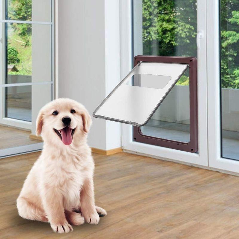 猫用 キャットドア ペット用ドア 犬ドア 犬猫用ドア 室内用 4つ回転方式 透明扉 冷暖房対策 設置簡単 丈夫 耐久性(ブラウン) 4つ回転方式 キャットドア ペット用ドア 犬ドア 犬猫用ドア 室内用 透明扉 冷暖房対策 設置簡単 丈夫 耐久性 ブラウン