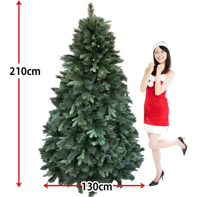 最高級　クリスマスツリー　210cm　濃密度３種類の枝　ボリューム感　本物　と見間違うような　本物そっくりリ　濃密な枝でボリューム　臨場感