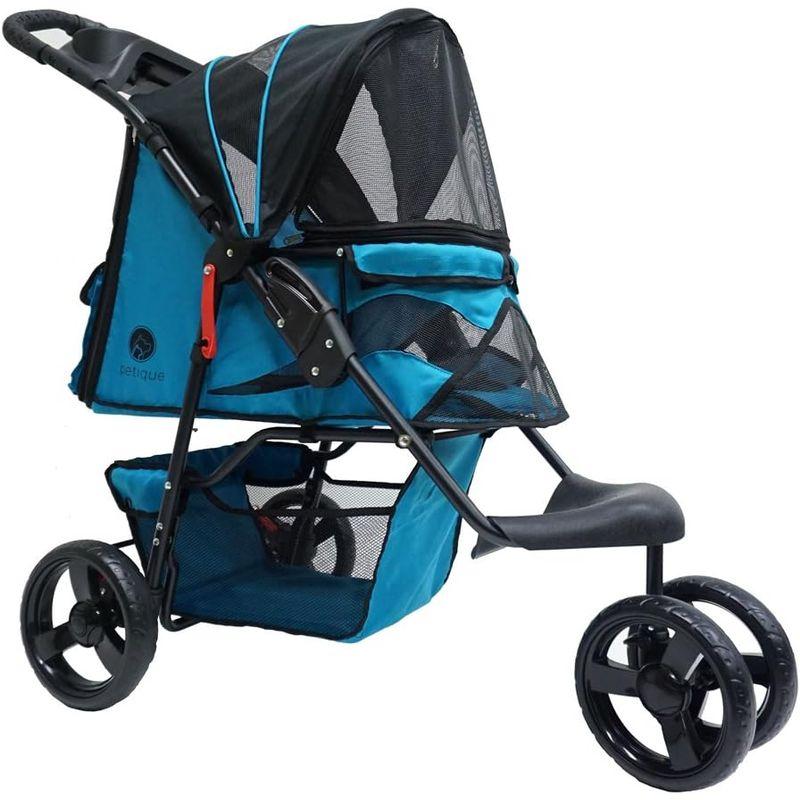 Petique ペティーク ペットストローラー ST01 ペットカート 犬 猫 耐荷重20kg 3輪 折りたたみ 小型 中型 小動物 多頭飼 猫 ペティーク ペットストローラー ST01 ペットカート 犬 耐荷重20kg 3輪 折りたたみ 小型 中型 小動物 多頭飼 　 幅