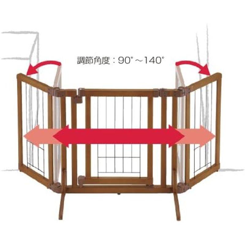 リッチェル ペット用 木製おくだけドア付ゲート S ブラウン S サイズ サイズ ペット用 木製おくだけドア付ゲート ブラウン