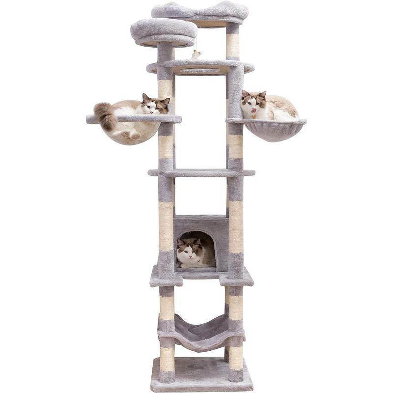 Mwpo 多頭飼いキャットタワー 猫タワー 猫 キャット タワー 透明宇宙船付き 肉球見放題 猫用品 据え置き 匂いなし 大型猫 爪とぎ お 多頭飼いキャットタワー 猫タワー 猫 キャット タワー 透明宇宙船付き 肉球見放題 猫用品 据え置き 匂いなし 大型猫 爪とぎ お