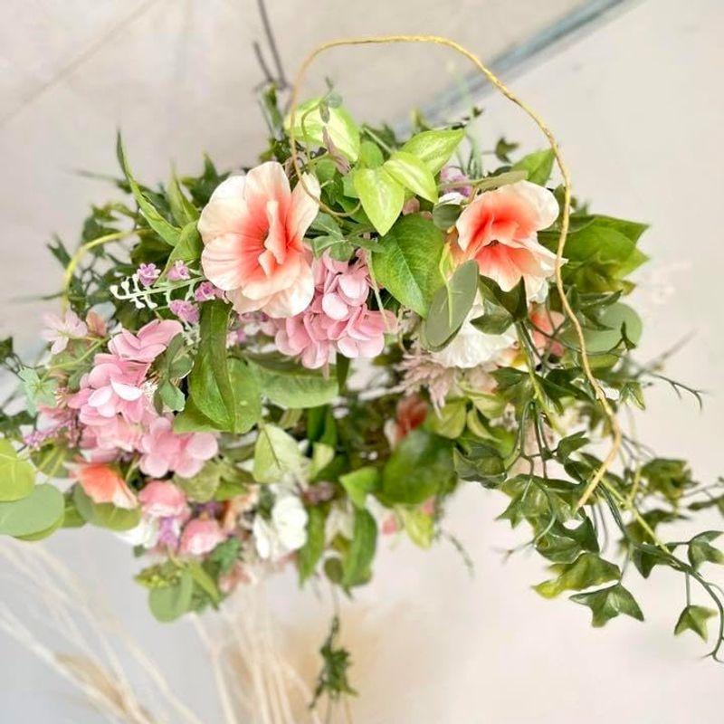 光触媒 フライングリース フェイクフラワー 造花 リース 夏 サマーリース 飾り 天井 吊り下げ フライングリース フェイクフラワー 造花 リース 夏 サマーリース 飾り 天井 吊り下げ 　