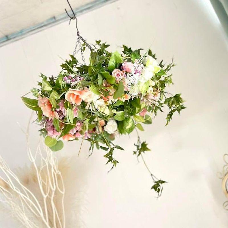 光触媒 フライングリース フェイクフラワー 造花 リース 夏 サマーリース 飾り 天井 吊り下げ フライングリース フェイクフラワー 造花 リース 夏 サマーリース 飾り 天井 吊り下げ 　