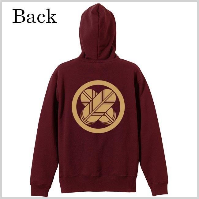 戦国武将 プルオーバーパーカー 浅野長政 エンジ S M L XL 家紋 丸に違い鷹の羽 プリント色 キャメル |  | 02