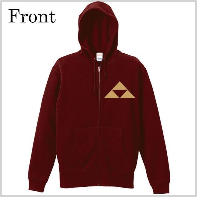 戦国武将 ジップアップパーカー 北条義時 エンジ S M L XL 家紋 三つ鱗  プリント色 キャメル |  | 01