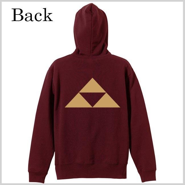 戦国武将 ジップアップパーカー 北条義時 エンジ S M L XL 家紋 三つ鱗  プリント色 キャメル |  | 02