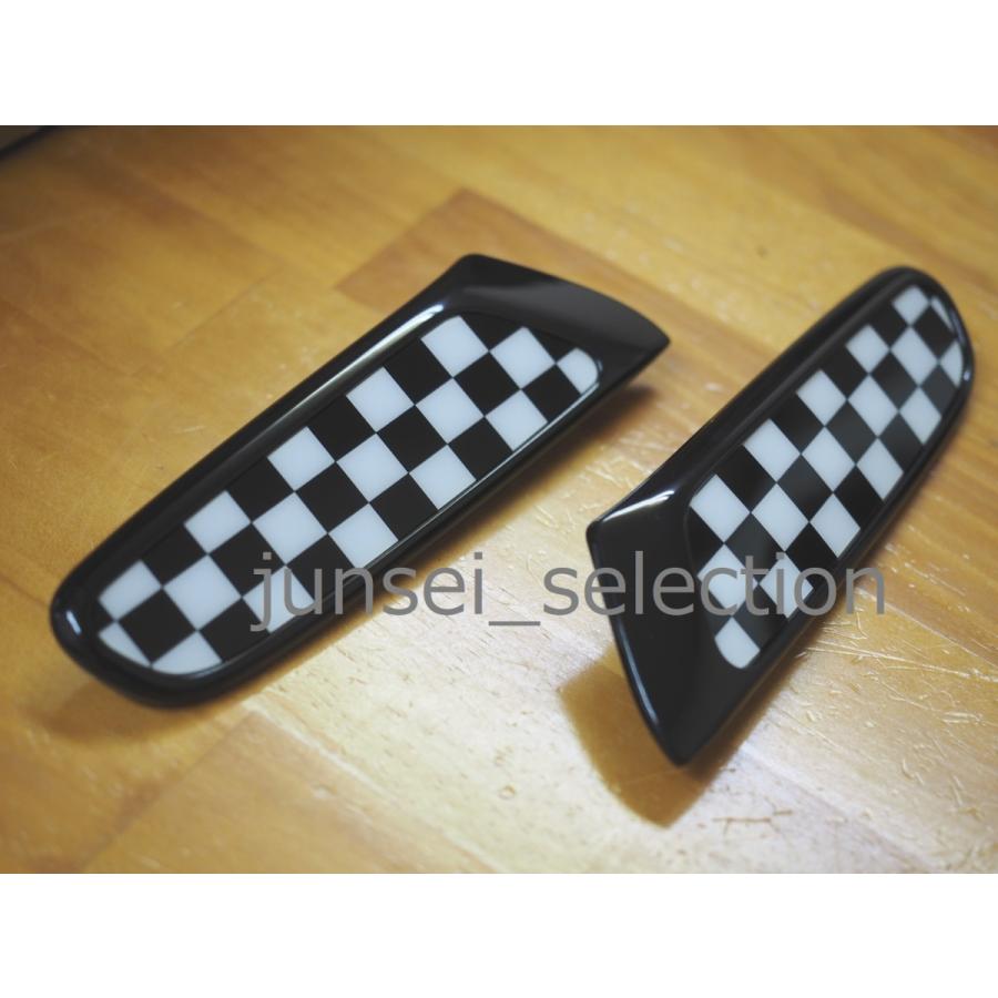 BMW MINI 純正 F56 F55 F57 スモールサイドスカットル セット チェッカーフラッグ ブラック CHEQUERED FLUG ONE COOPER S D SD JCW｜junsei-selection｜02