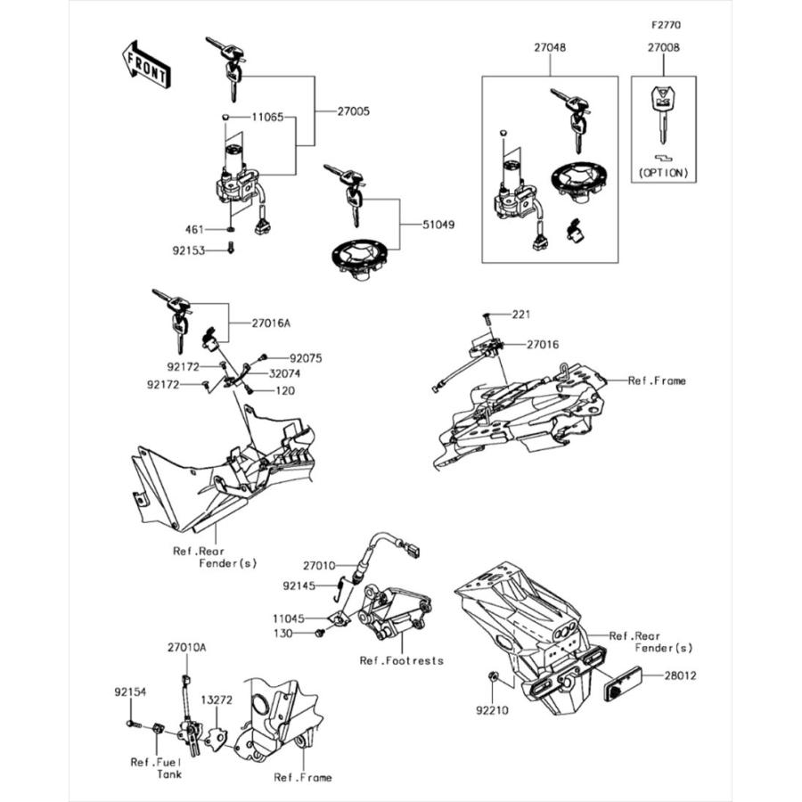 確認甩 カワサキ（Kawasaki） 純正部品 11045-1641 ブラケット、リヤ ブレーキ