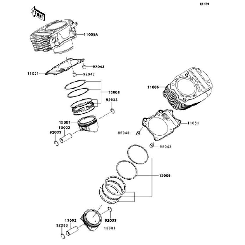 カワサキ（Kawasaki） 純正部品 13008-0021 RINGーSETーPISTON : 純正