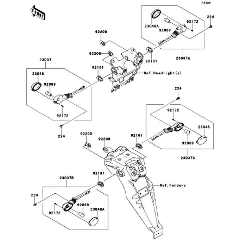 カワサキ（Kawasaki） 純正部品 23037-0455 ランプアッシ(シグナル