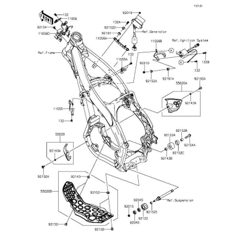 カワサキ（Kawasaki） 純正部品 55020-0443-6C ガード、エンジン、LWR