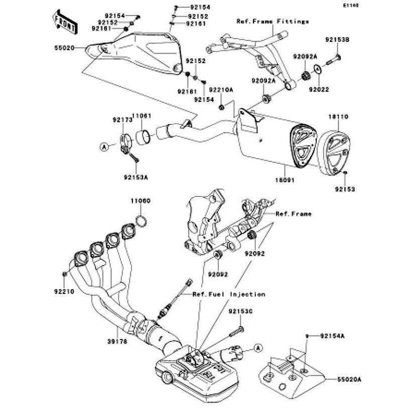 カワサキ（Kawasaki） 純正部品 55020-0598 ガード、ヒート : 純正番長