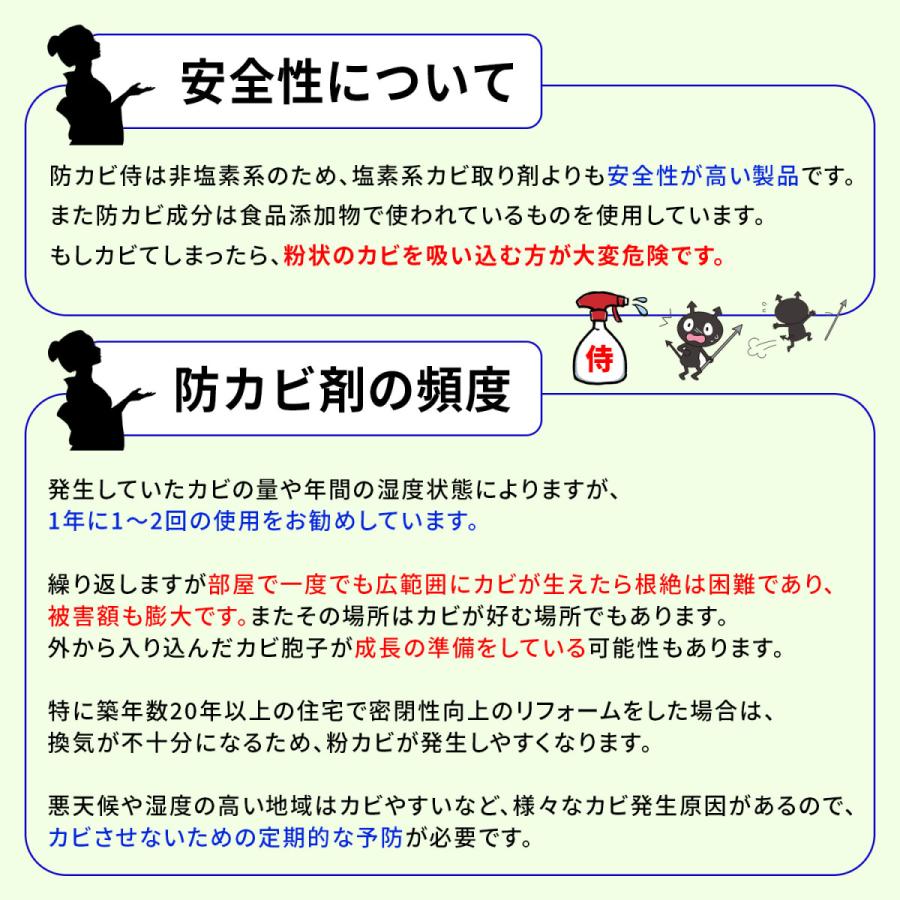 カビ 防カビ侍 水性タイプ 350g /ノンアルコールの強力な防カビ剤で部屋の壁紙 木材 畳 タンス 布団 床 革 靴をカビ防止 /防カビ洗剤でカビを掃除 /BZ-S350｜junsendo｜15