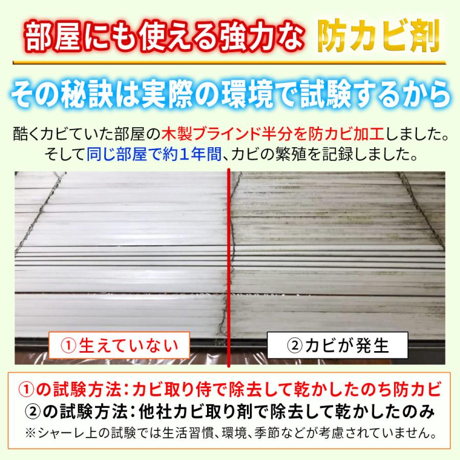 カビ 防カビ侍 水性タイプ 350g /ノンアルコールの強力な防カビ剤で部屋の壁紙 木材 畳 タンス 布団 床 革 靴をカビ防止 /防カビ洗剤でカビを掃除 /BZ-S350｜junsendo｜07