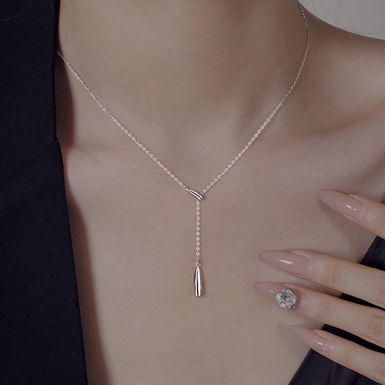 ネックレス ラリエット ドロップ しずく型 金属アレルギー対応