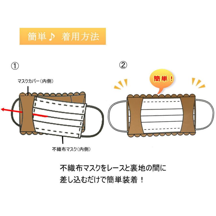 3枚セット レースマスク カバー 洗える おしゃれ かわいい花柄 在庫