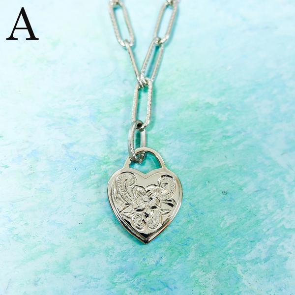 ハワイアンジュエリー アンクレット ドックタグ ハート スクロール