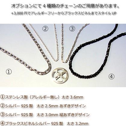 チェーン付き サンマークサークルシルバーペンダントネックレス