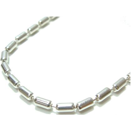 シルバーアクセサリー】幅0.4cm太シリンダーシルバーネックレス