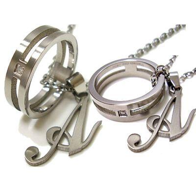 ペアダナスダイヤモンドイニシャルネックレス/ペア/ダイヤモンド/天然/ファッション/アクセ/ブランド/ホワイト/白/ステンレス/アクセサリー/ 年度末 sale
