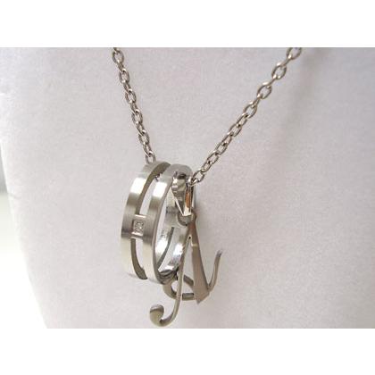 ペアダナスダイヤモンドイニシャルネックレス/ペア/ダイヤモンド/天然/ファッション/アクセ/ブランド/ホワイト/白/ステンレス/アクセサリー/ 年度末 sale_2
