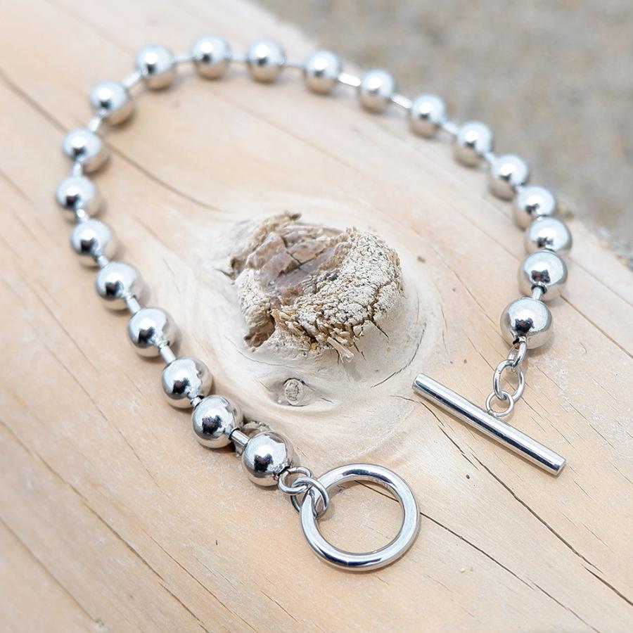 ブレスレット ステンレス マンテル ボールチェーン シルバー 金属