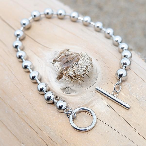 ブレスレット ステンレス マンテル ボールチェーン シルバー 金属