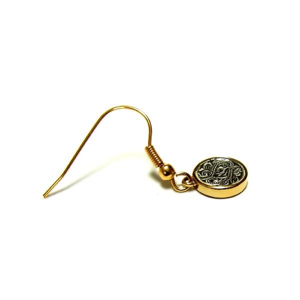 ハワイアンジュエリー ピアス メダル コイン レディース プレゼント 片耳 金属アレルギー対応 サージカル ステンレス  スクロール カレイニキニ | ハワイアンジュエリー | 12