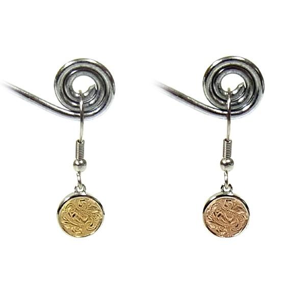 ハワイアンジュエリー ピアス メダル コイン レディース プレゼント 片耳 金属アレルギー対応 サージカル ステンレス  スクロール カレイニキニ | ハワイアンジュエリー | 03